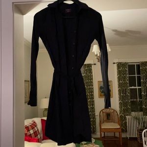 NAVY BLUE, BELTED UNTUCKIT SHIRT DRESS SIZE 0